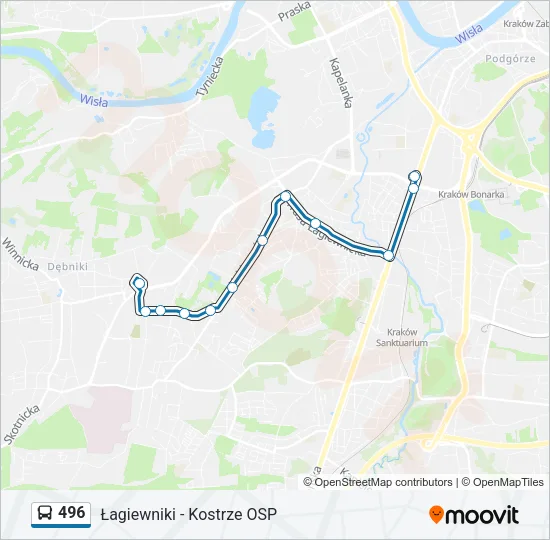 Автобус 496: карта маршрута