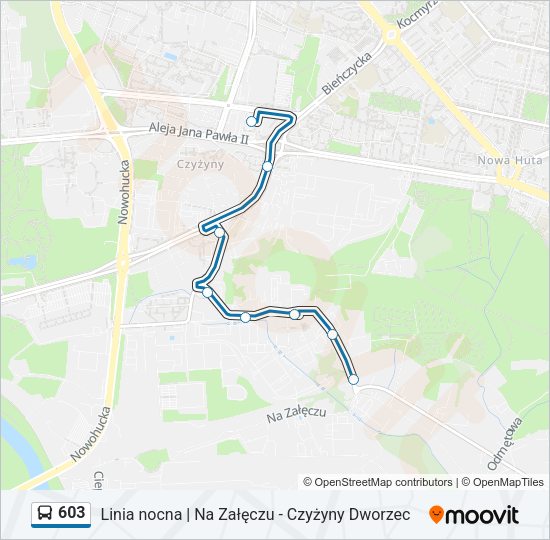 603 bus Line Map