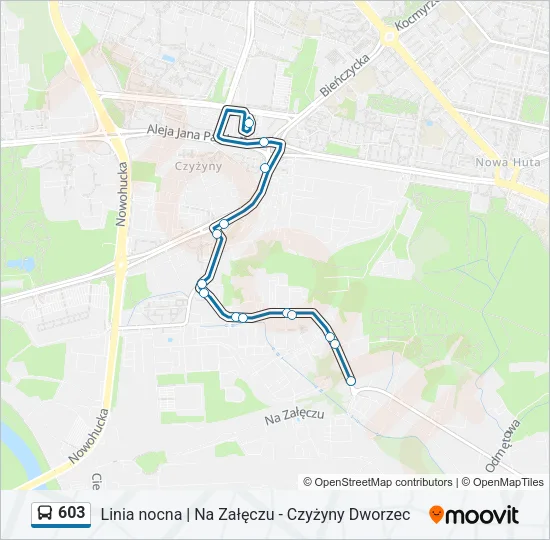 603 Bus Line Map