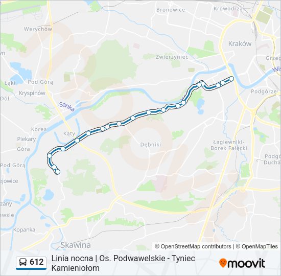 612 bus Line Map