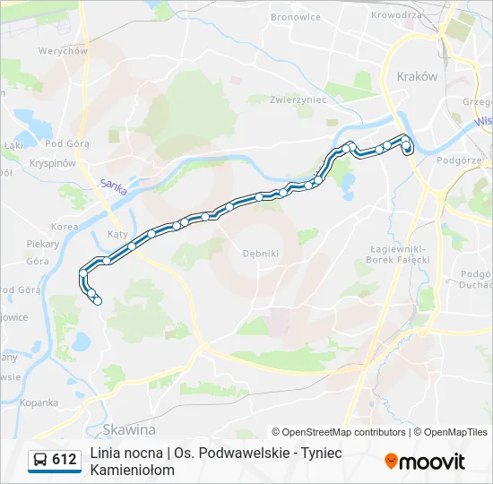 Автобус 612: карта маршрута