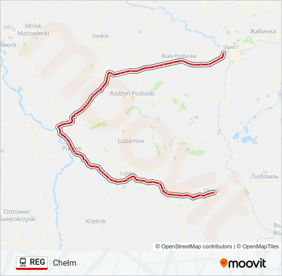 REG Train Line Map
