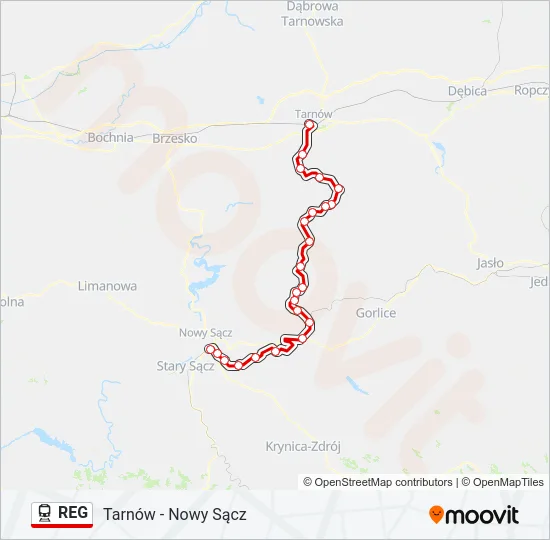 REG Train Line Map