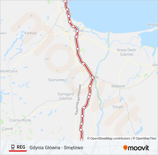 REG train Line Map