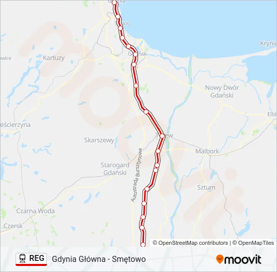 REG Train Line Map
