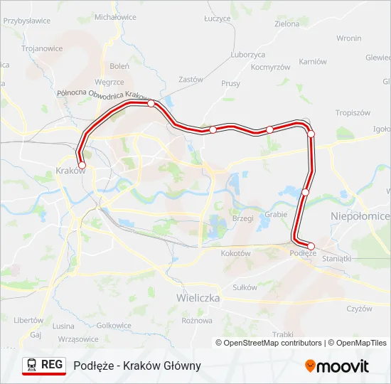 REG Train Line Map