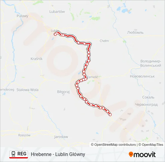REG Train Line Map