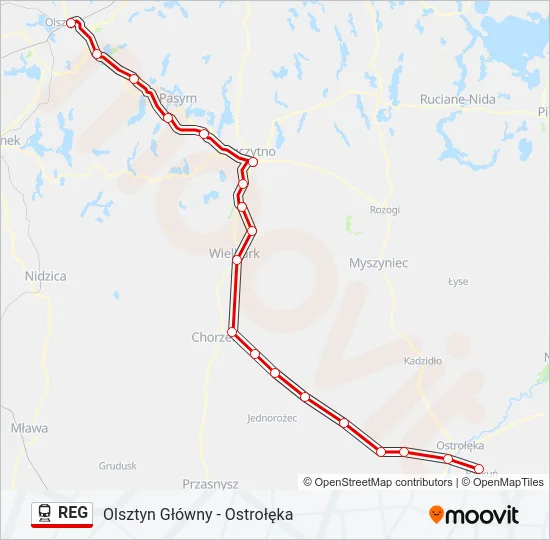 REG Train Line Map