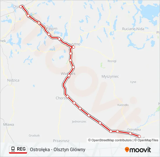 REG Train Line Map