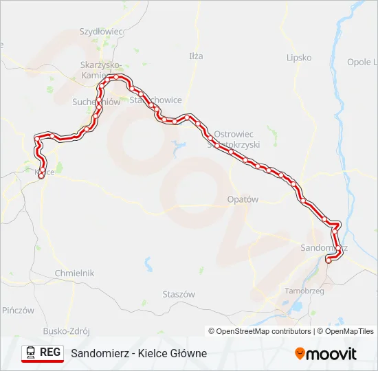 REG Train Line Map