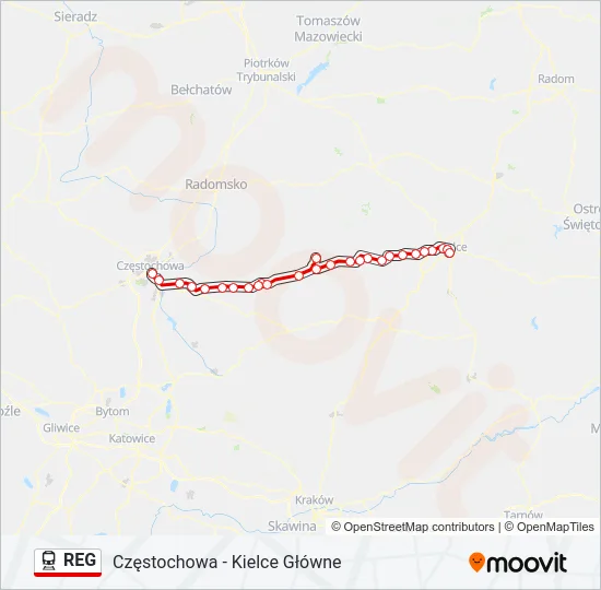 REG Train Line Map