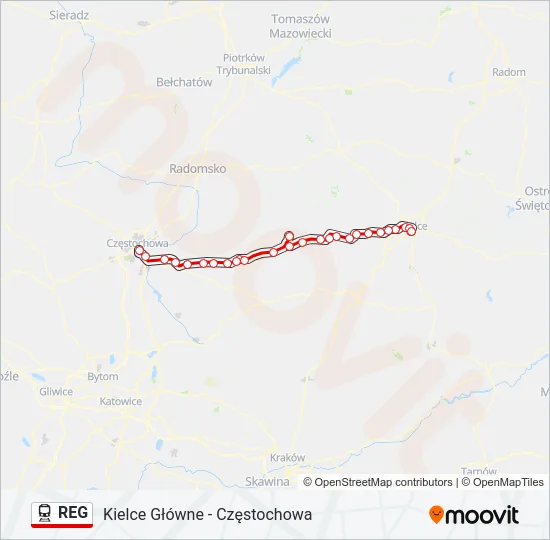 REG Train Line Map