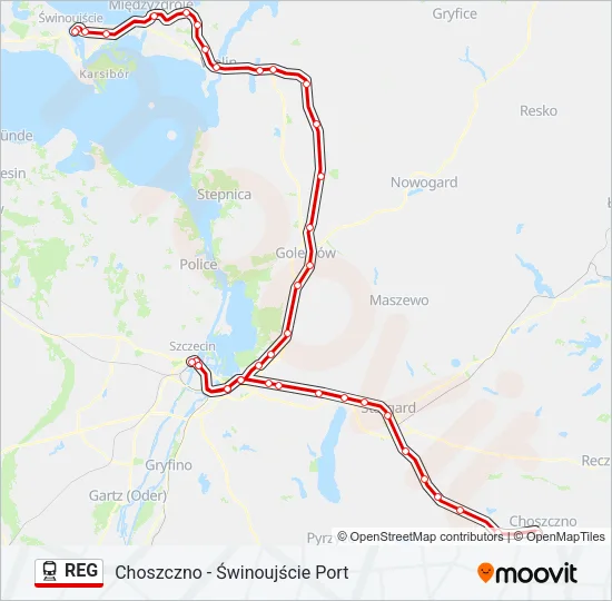 REG Train Line Map