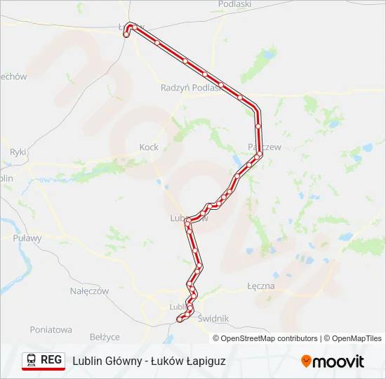 REG Train Line Map