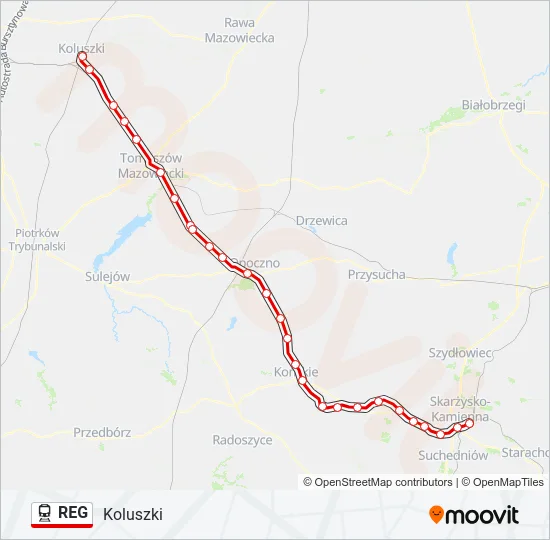REG Train Line Map