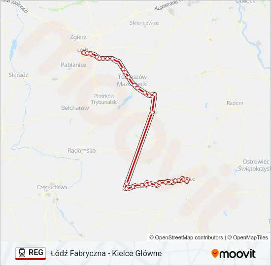 REG Train Line Map