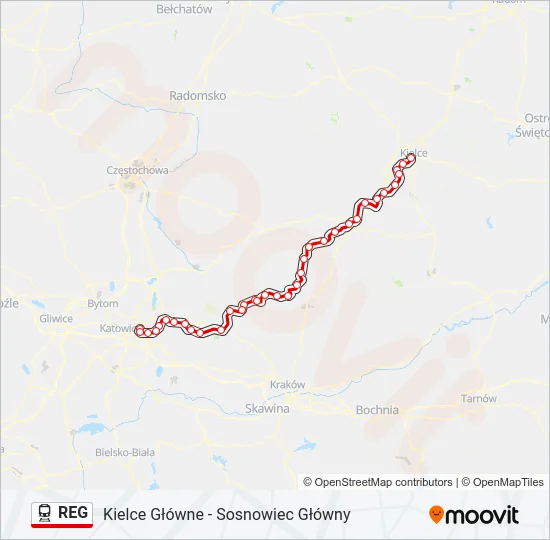 REG Train Line Map