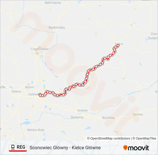 REG Train Line Map