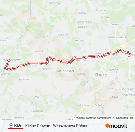 REG Train Line Map
