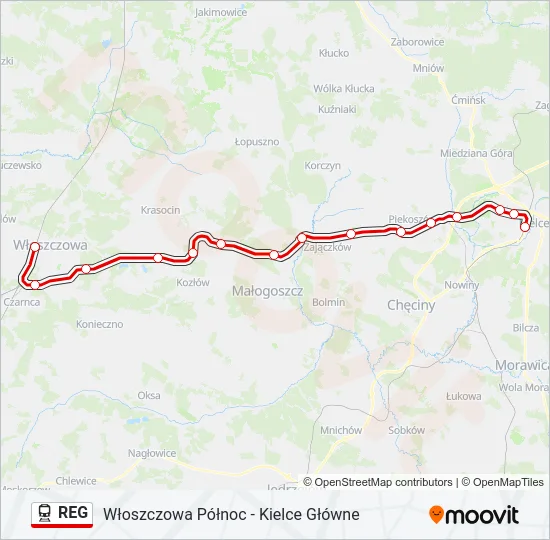 REG Train Line Map