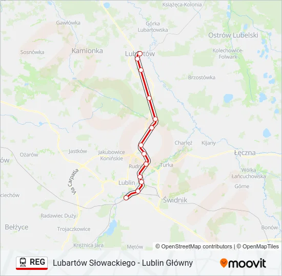 REG Train Line Map