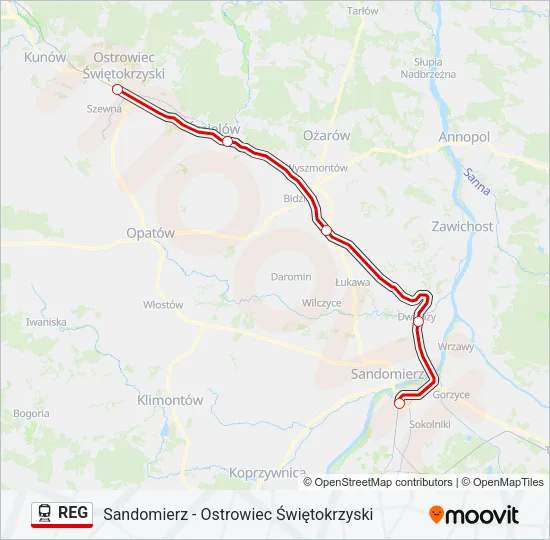 REG Train Line Map
