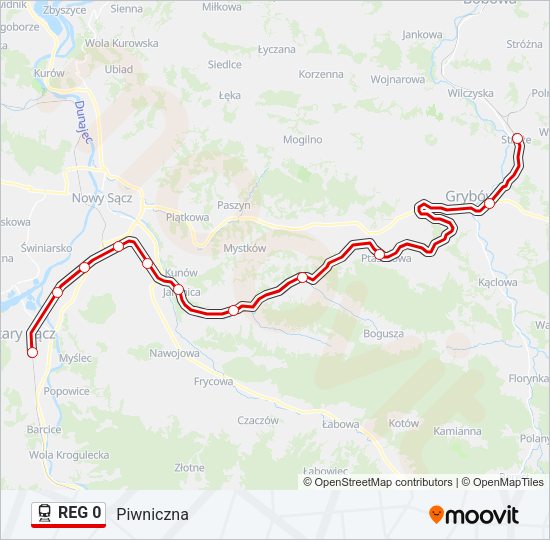 REG 0 train Line Map