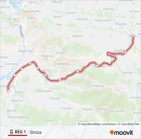 REG 1 Train Line Map