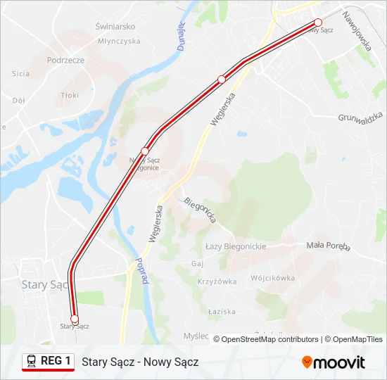 REG 1 Train Line Map