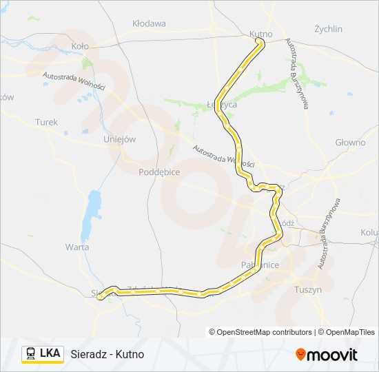 Поезд LKA: карта маршрута