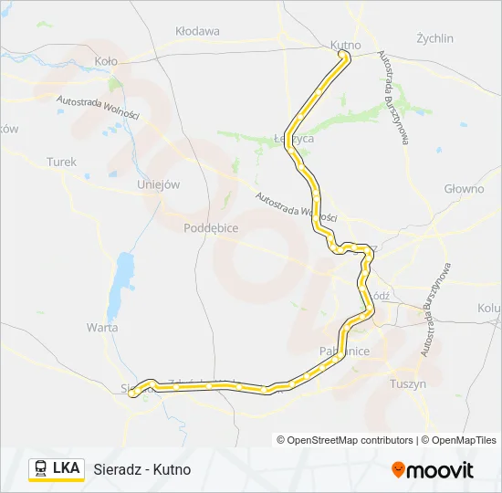Поезд LKA: карта маршрута