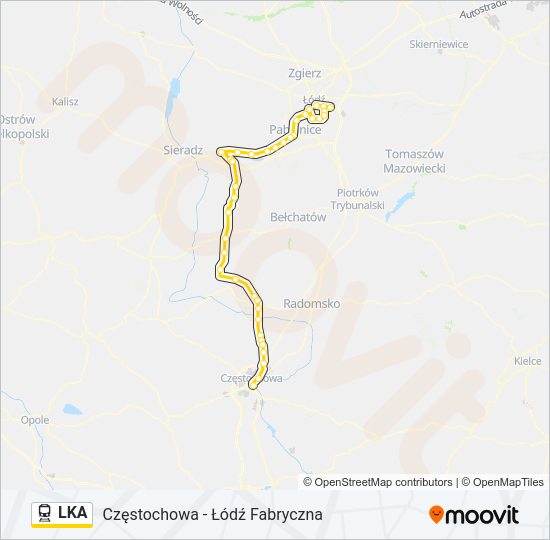 Поезд LKA: карта маршрута