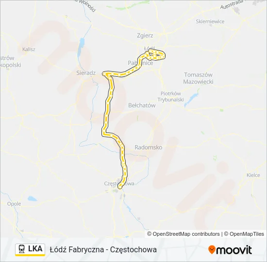 Поезд LKA: карта маршрута