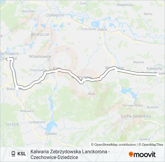 Поезд KSL: карта маршрута