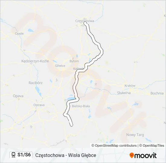 S1/S6 Train Line Map