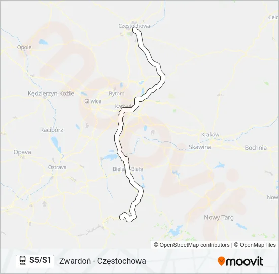 S5/S1 Train Line Map