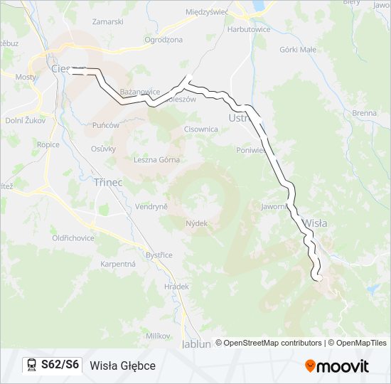 S62/S6 train Line Map