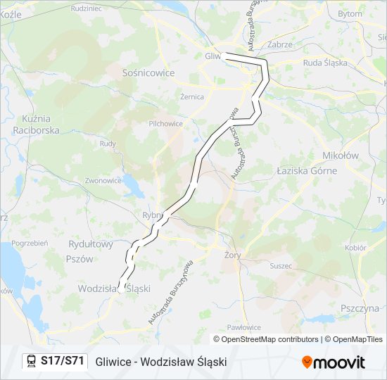 S17/S71 train Line Map