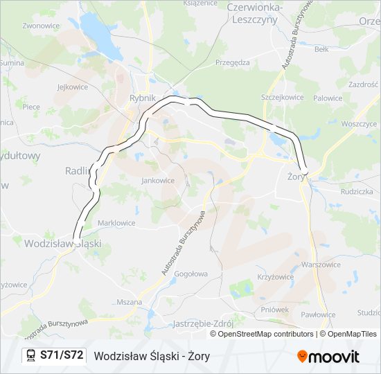 S71/S72 train Line Map