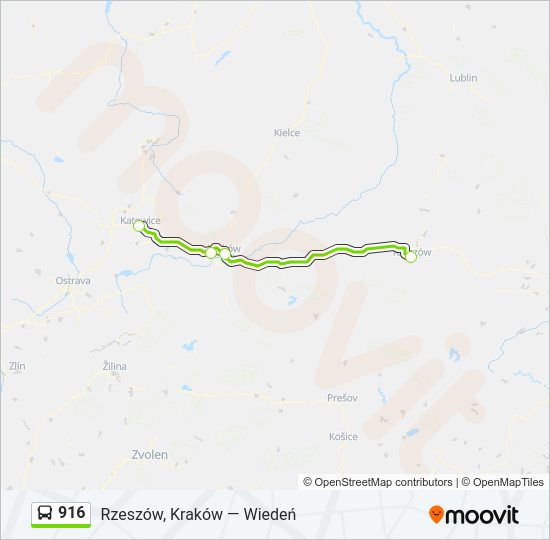 916 bus Line Map