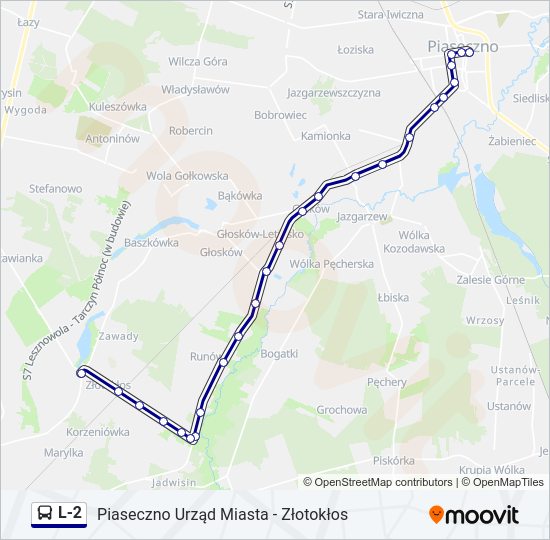 Автобус L-2: карта маршрута