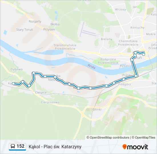 152 bus Line Map