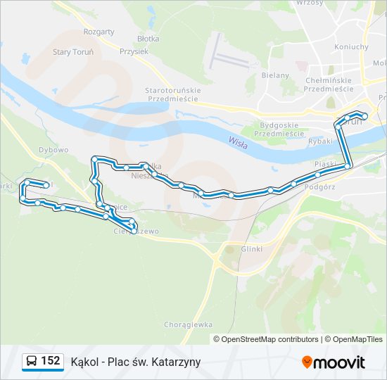 152 bus Line Map