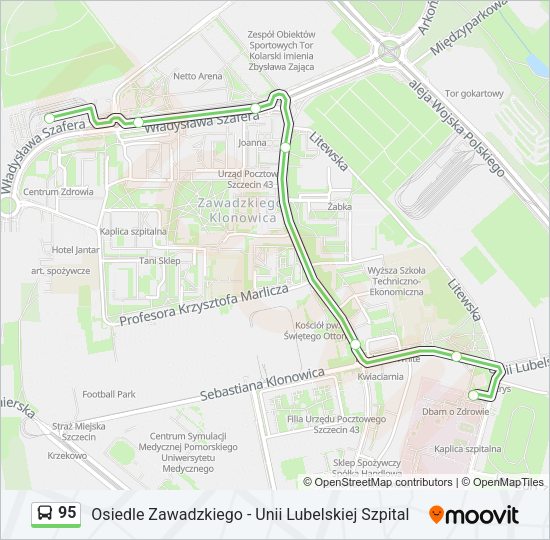 95 bus Line Map