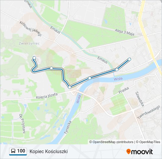 100 bus Line Map