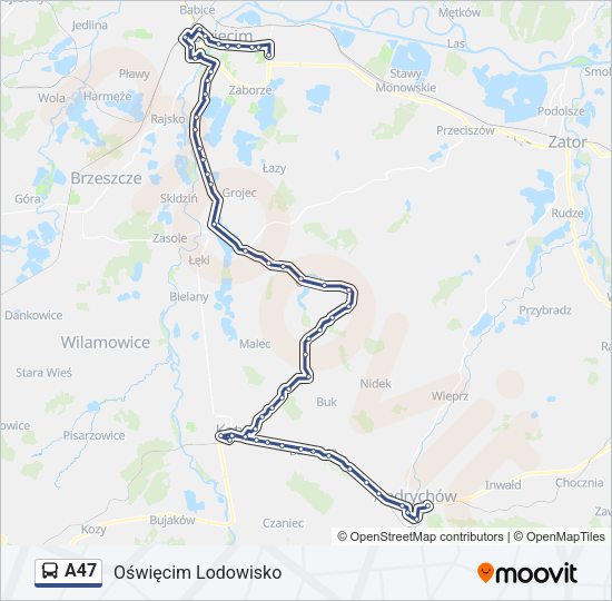 A47 bus Line Map