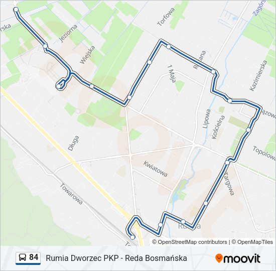 84 bus Line Map