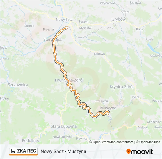 Автобус ZKA REG: карта маршрута