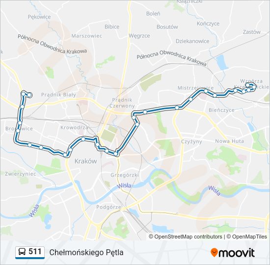 511 bus Line Map