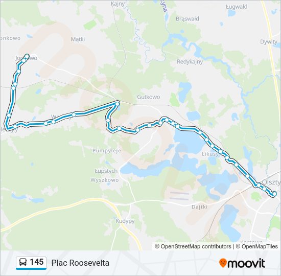 145 bus Line Map